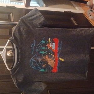 Eddie bauer shirt kids small 7/8 canoe fox moose mountains outdoor